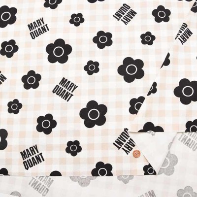 コットンオックスプリント生地 MARY QUANT ギンガムフラワー生地の通販