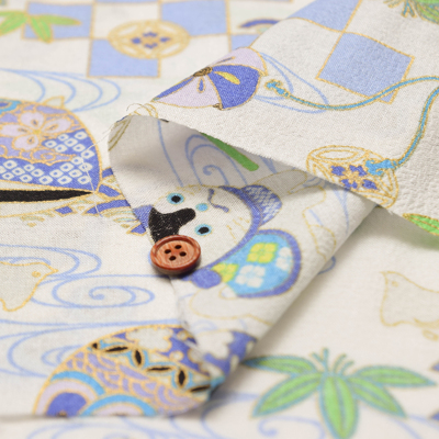 コットンちりめんエンボスプリント生地 犬生地の通販|ノムラテーラー