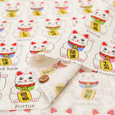 ☆ もっちー　さま　専用　☆ コットンシーチングプリント生地 MANEKI NEKO生地の通販|ノムラ