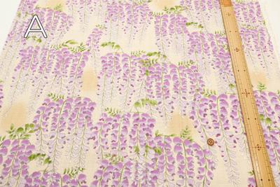 コットンサザンクロスプリント生地 藤の花文様生地の通販|ノムラ