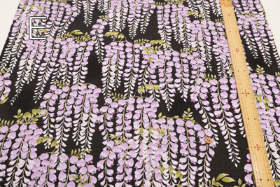 コットンサザンクロスプリント生地 藤の花文様生地の通販|ノムラ