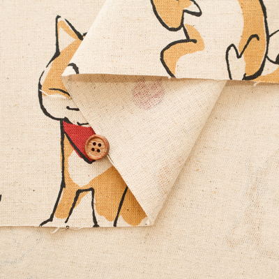 C/Lキャンバスプリント生地 Doodle Animal Shiba JAPAN生地の