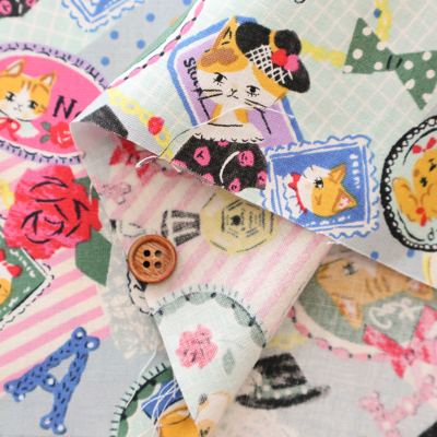 kazu様ご注文生地 コットンシャーティングプリント生地 ソバカスキッズ Cat's