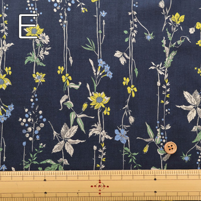 レオナール テーラードジャケット ボタニカル 花柄 コットン100% 銀ボタン 60sローンプリント 布 生地 手作り 花柄 ボタニカル柄 カット
