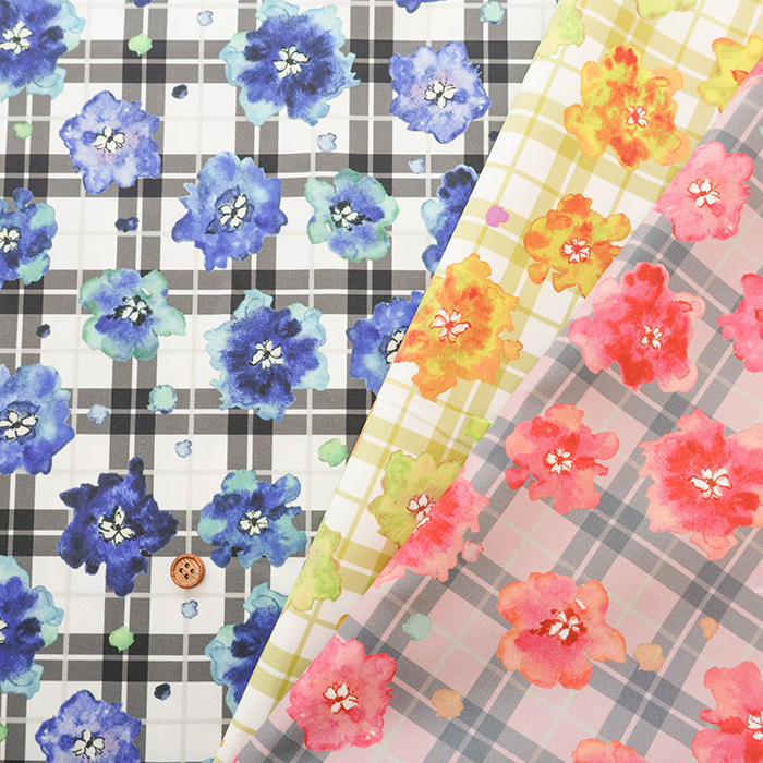 生地☆確認用です ラインチェック＆Sprout（イエロー）チェック柄- 布・生地の通販