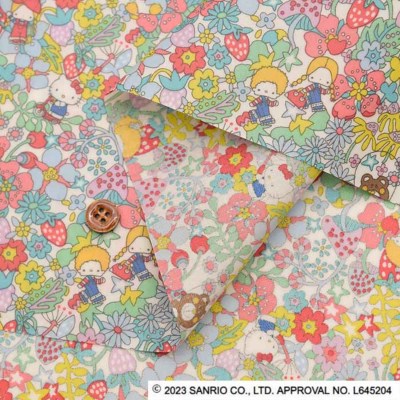 Liberty Fabrics 2024S/S Hello Kitty 50th Anniversary Collection Fruit Grove  (ラミネート生地つや消し)生地の通販|ノムラテーラーオンラインショップ