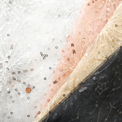 中国製　ナイロンチュール生地　スター