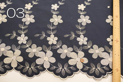 ボーダーレース生地 190055（全3色）チュール ボーダー レース : 生地と衣装のお