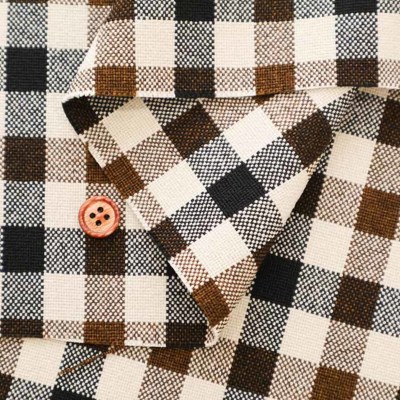 ポリエステルウールライク生地 ブロックチェック生地の通販|ノムラ