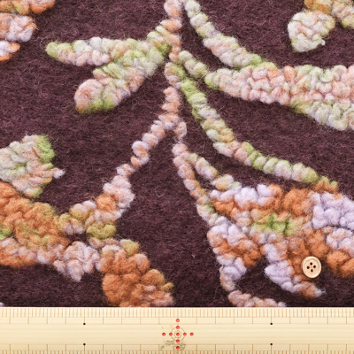 イタリア製 Evolution tex スライバージャガード生地 ボタニカル生地の