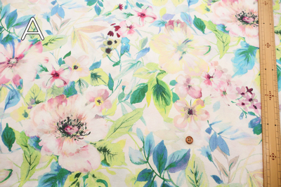 コットン60双天竺ニットインクジェットプリント生地 ボタニカル