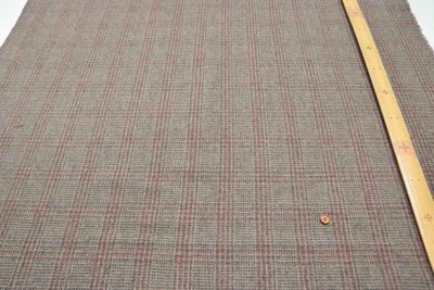 c368-23　★綿／ウール混ニット生地★　上質／長さ3ｍ／杢ローズグレー ウール混生地 チェック生地の通販|ノムラテーラーオンラインショップ