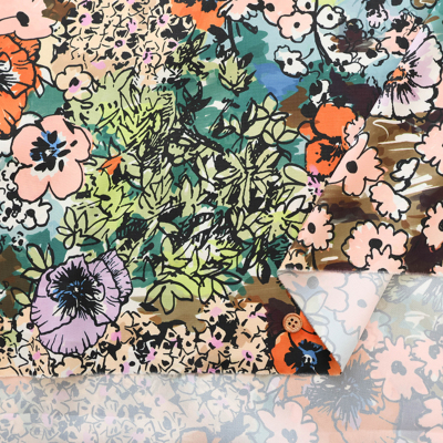 ポリエステルデシン転写プリント生地 フラワー生地の通販|ノムラ