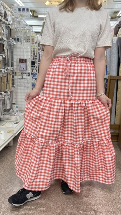 BABY♡ ドット柄三段ティアードスカート パターン・型紙 3段