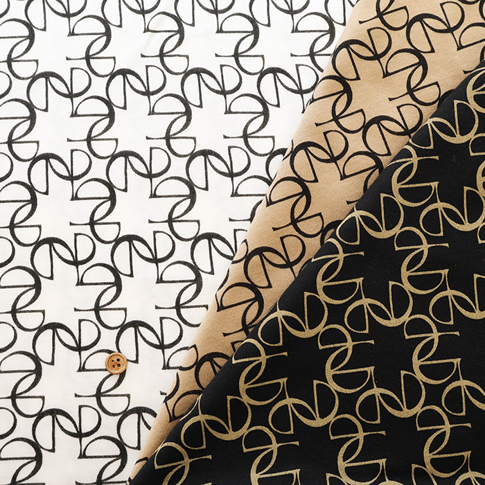 リヨセルニットプリント生地 モノグラム生地の通販|ノムラ