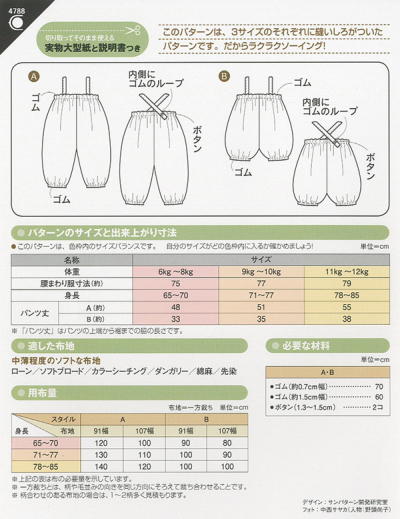 ベビー サロペット 型紙生地の通販 ノムラテーラーオンラインショップ