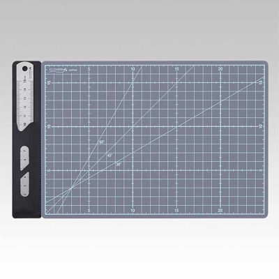 クロバー カッティングマットe 【B5折りたたみ・定規付】29×18cm生地の