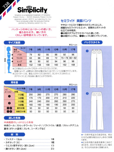 パターン 型紙 セミワイド 美脚パンツ生地の通販|ノムラテーラー