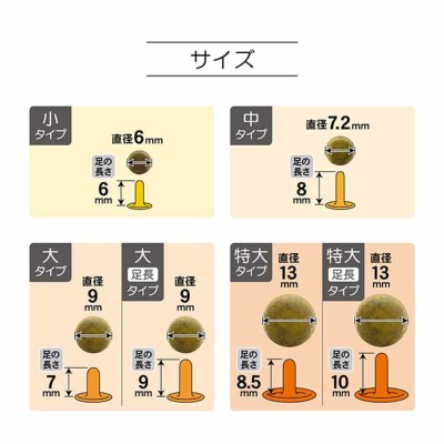 両面カシメ 特大タイプ 打ち具 直径13mm生地の通販|ノムラテーラーオンラインショップ