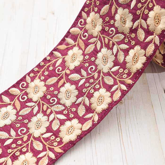インド製 刺繍リボン 約100mm幅生地の通販|ノムラテーラーオンライン