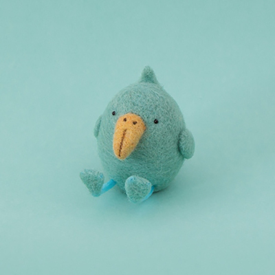 フェルト羊毛でつくるゆるいどうぶつ達 おすわりハシビロコウ