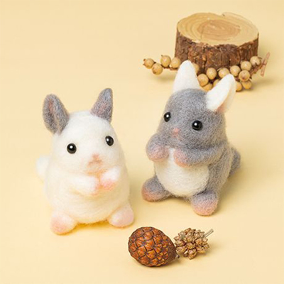 もふもふビレッジ ふんわりチンチラ ホワイト＆グレイ生地の通販