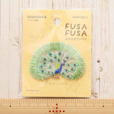 アイロン接着ワッペン　FUSAFUSA　Peacock