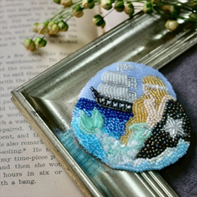 ビーズ刺繍キット ビーズでOHANASHI 人魚姫生地の通販|ノムラテーラー