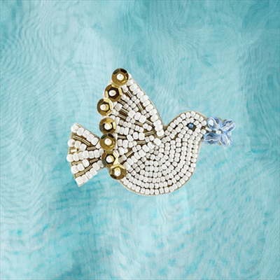 ビーズ刺繍キット TORI brooch HATO生地の通販|ノムラテーラー