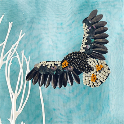 ビーズ刺繍キット TORI brooch OOWASHI生地の通販|ノムラテーラー