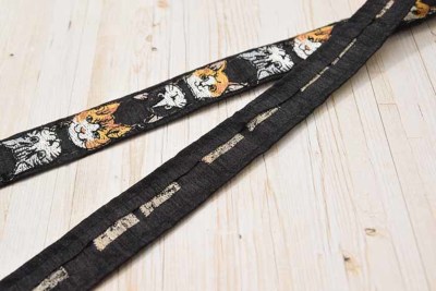 インド製 刺繍リボン ネコ 約25mm幅生地の通販|ノムラテーラー
