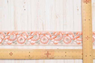 針刺し　リボン　ロンシャン平皿プレート【売約済み】 インド製 刺繍リボン 約80mm幅生地の通販|ノムラテーラー