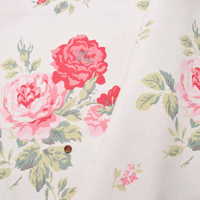 【イギリス正規輸入品 Cath Kidston】キャスキッドソン　コットンライトキャンバス生地　＜Antique Rose  Pink＞(アンティークローズ ピンク)