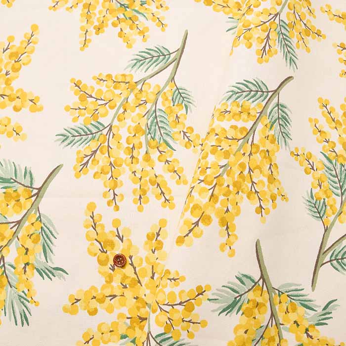 【イギリス正規輸入品 Cath Kidston】キャスキッドソン　コットンライトキャンバス生地　＜Mimosa Flower  Citrine＞(ミモザフラワー シトリン)