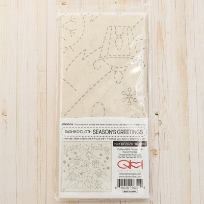 刺繍布「刺し子クロス」SASHIKO CLOTH “SEASON’S GREETINGS”