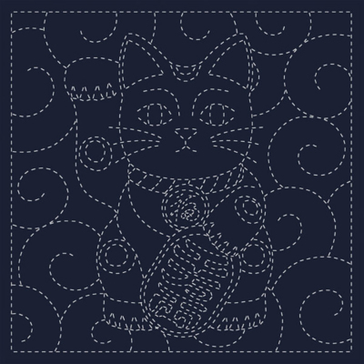 刺繍布 刺し子クロス SASHIKO CLOTH ＜MANEKI -NEKO＞生地の通販