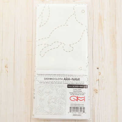 刺繍布「刺し子クロス」SASHIKO CLOTH “ARA-NAMI”