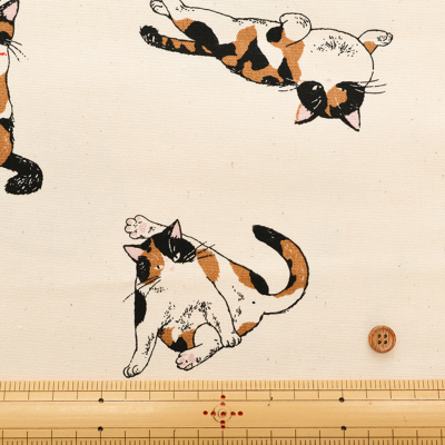 コットンオックスプリント生地 三毛猫生地の通販|ノムラテーラー