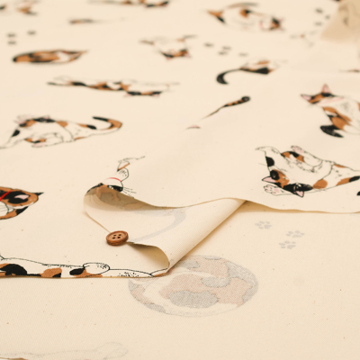 ドンケデリコ コットンオックスプリント生地 三毛猫生地の通販|ノムラテーラー