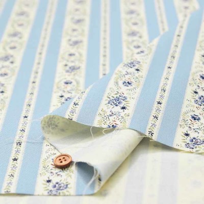 豪華で新しい コットンツイルプリント生地 ストライプフラワー生地の通販 パンツ