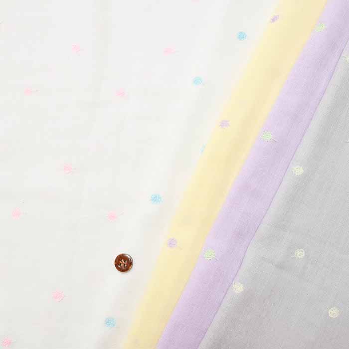 コットンダブルガーゼ生地 ドット刺繍生地の通販|ノムラテーラー