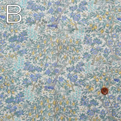 ソフト加工コットン60ローンプリント生地 V&A English Garden