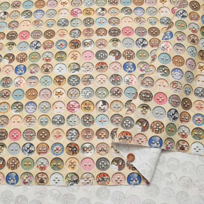USAコットンプリント生地 JUNKJOURNAL ボタン生地の通販|ノムラ