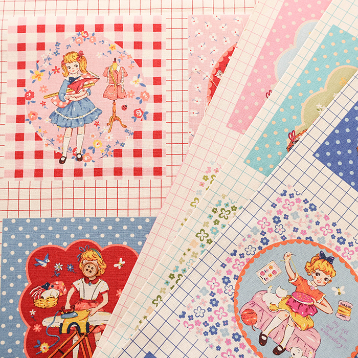 りんりん様ページ　ハンドメイド　パネル　生地 ≪柄売り≫コットンシーチングプリント生地 Cheery Days