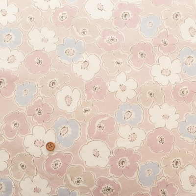 コットンオックスプリント生地　Smorkybotanical Poppy