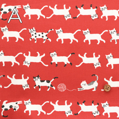 コットンオックスプリント生地 シンプルパレット Cat生地の通販|ノムラ