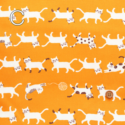 コットンオックスプリント生地 シンプルパレット Cat生地の通販|ノムラ