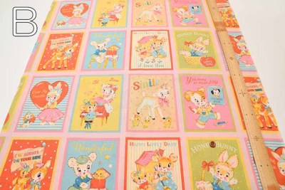 【国内発】STONE  ブラッシュドコットンフリース フーディ コットンプリント生地 2023 Sweet Rush スイートグリーティング